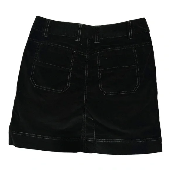 NEW Athleta Cotton Black Mini Skirt Velour Velvet Short Pockets Womens M - Picture 3 of 6
